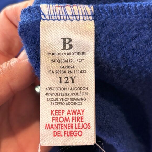 B By Brooks Brothers Quarter-Zip Sweatshirt Size 12 Blue - Picture 4 of 5